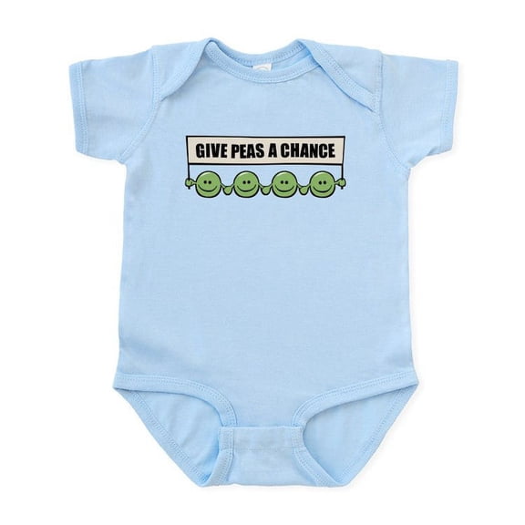 CafePress - Give Peas A Chance Infant Bodysuit - Baby Light Bodysuit, Size Newborn - 24 Months