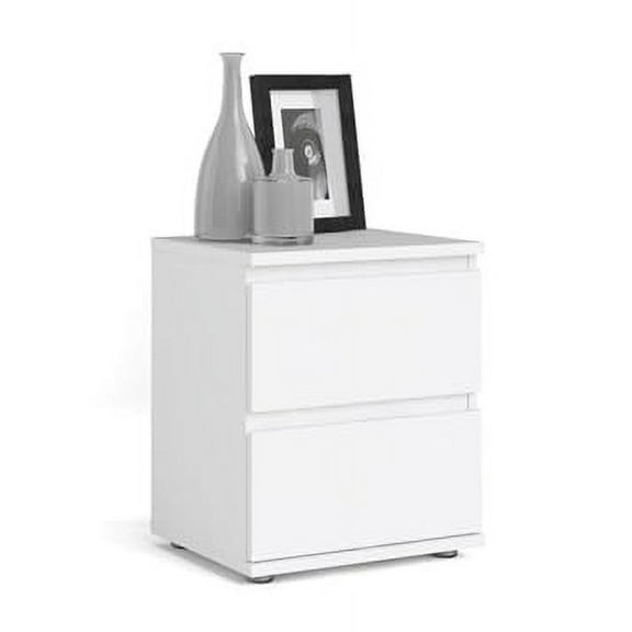 2 Drawer Bedroom Nighstand, White