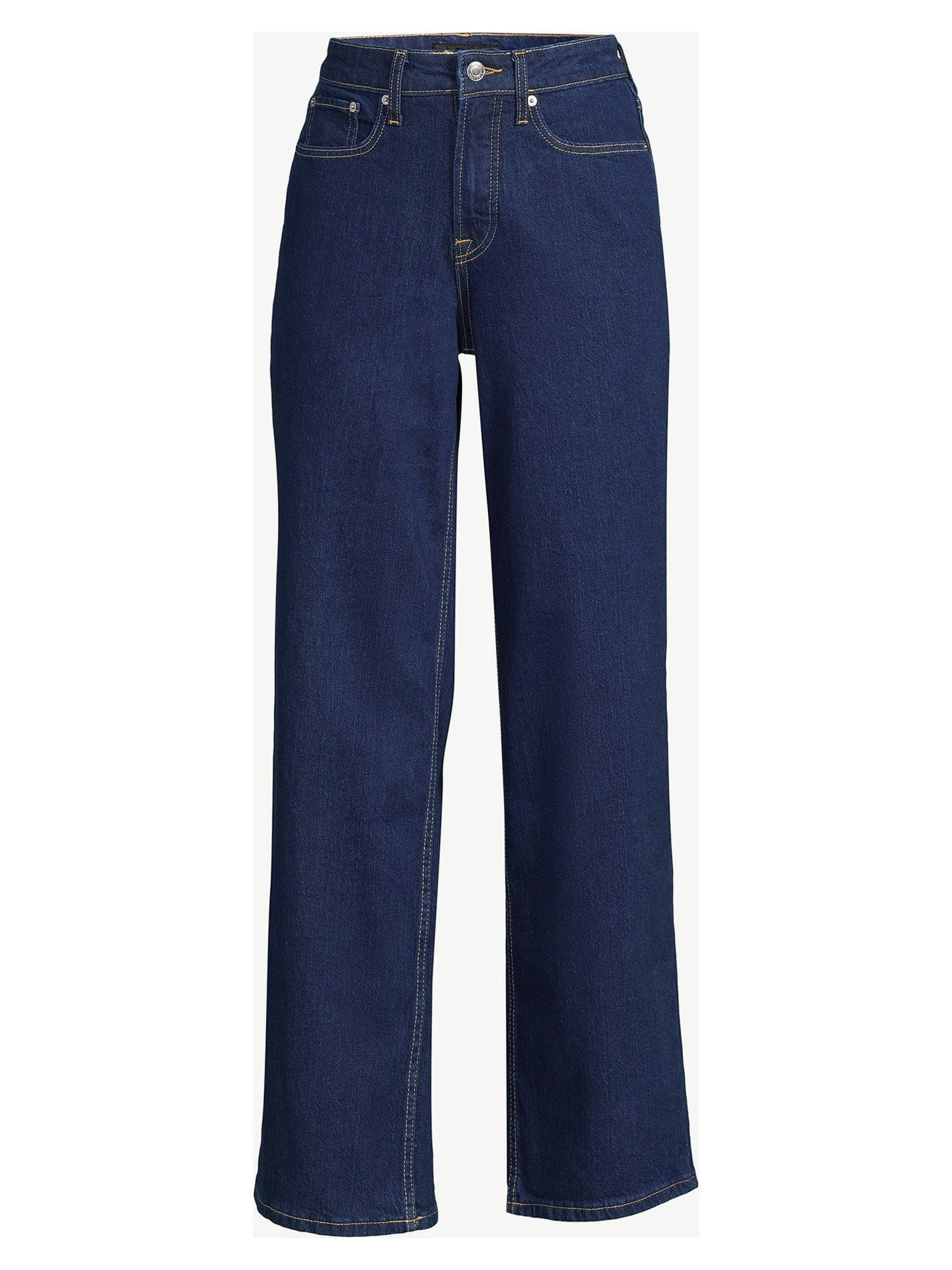 Free Assembly Women's High Rise Wide Leg Straight Jeans, 1-Pack