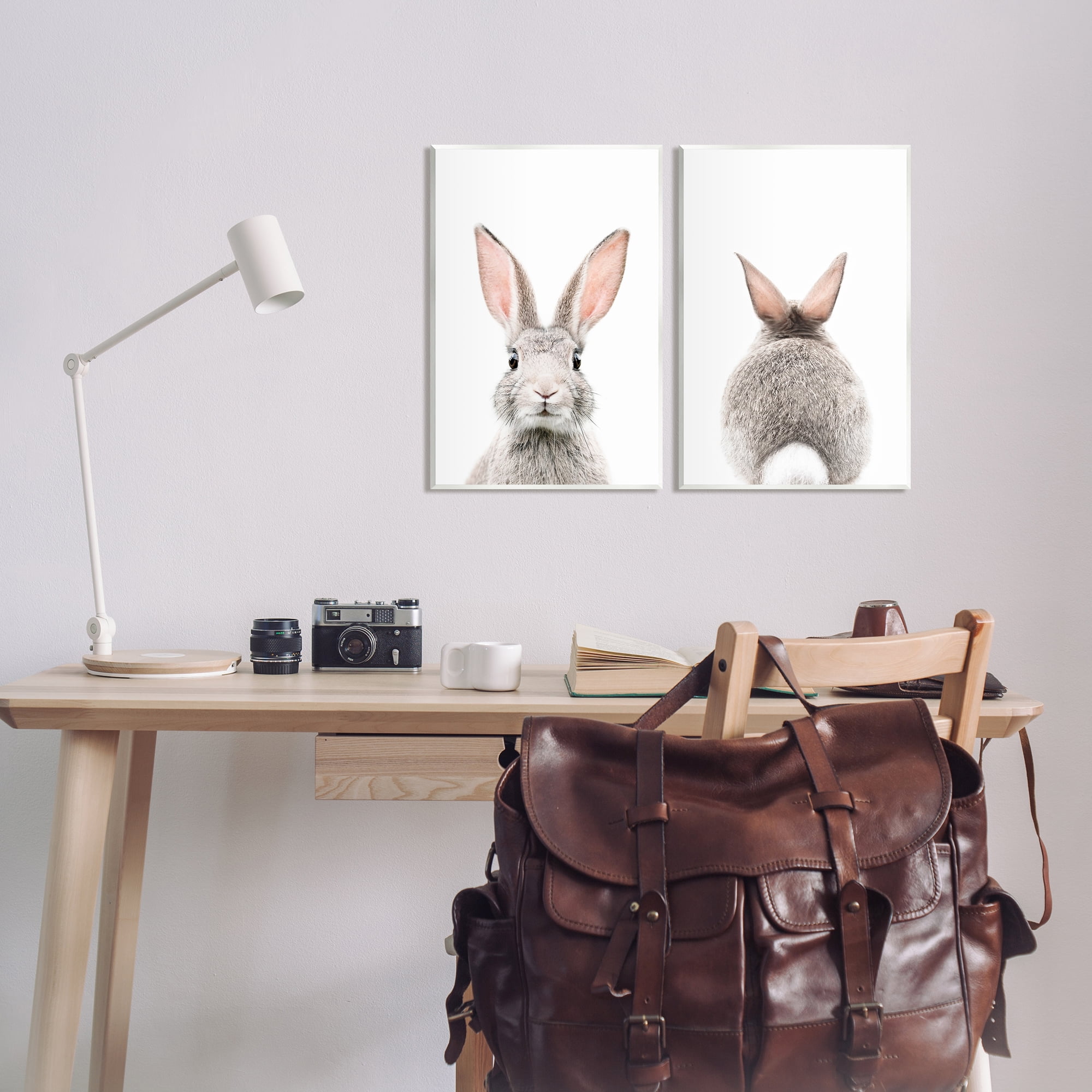 Stupell Industries Back & Front Bunnies Animals & Insects Painting Unframed Art Print Wall Art, 13 x 19, Set of 2
