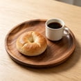 thumbnail image 5 of huayou Round Acacia Wood Serving Tray, 7.87 Inch Natural Wood Grain Circular Plate, for Indoor Kitchen Coffee Table Food Snack Home Decor, 5 of 6