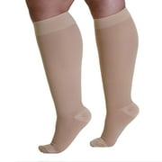 Plus Size Compression Stockings for Women and Men 20-30mmHg Beige, 5X-Large