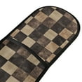 thumbnail image 2 of 35" x7" Double Oven Mitt Heat Resistant Oven Gloves Withstands Up to 200°C for Kitchen Baking & BBQ Brown and Black Tartan, 2 of 6