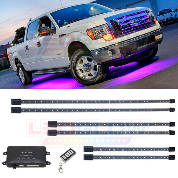 LEDGlow 6pc Purple SMD LED Wireless Truck Underbody Underglow Lighting