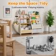 thumbnail image 6 of Kids Bookshelf and Toy Storage, Book Shelf for Kids Rooms BECOKOME 4 Tier Toddler Bookshelf Baby Bookcase for Nursery Montessori Toy Organizer, Burlywood, 6 of 7