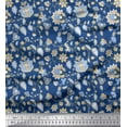 thumbnail image 1 of Soimoi Rayon Fabric Leaves & Floral Block Decor Fabric Printed Yard 42 Inch Wide, 1 of 3