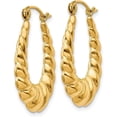 thumbnail image 2 of 14k Yellow Gold Polished Twisted Hollow Hoop Earrings - 25mm, 2 of 6