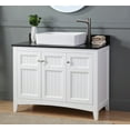 thumbnail image 7 of Benton Collection 42" Vessel Sink Farmhouse White Bathroom Vanity with Black Granite Top, 7 of 7