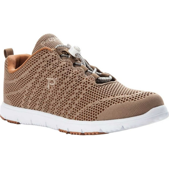 Women's Propet TravelWalker Evo Sneaker Taupe/Sienna Knit Mesh 7.5 B
