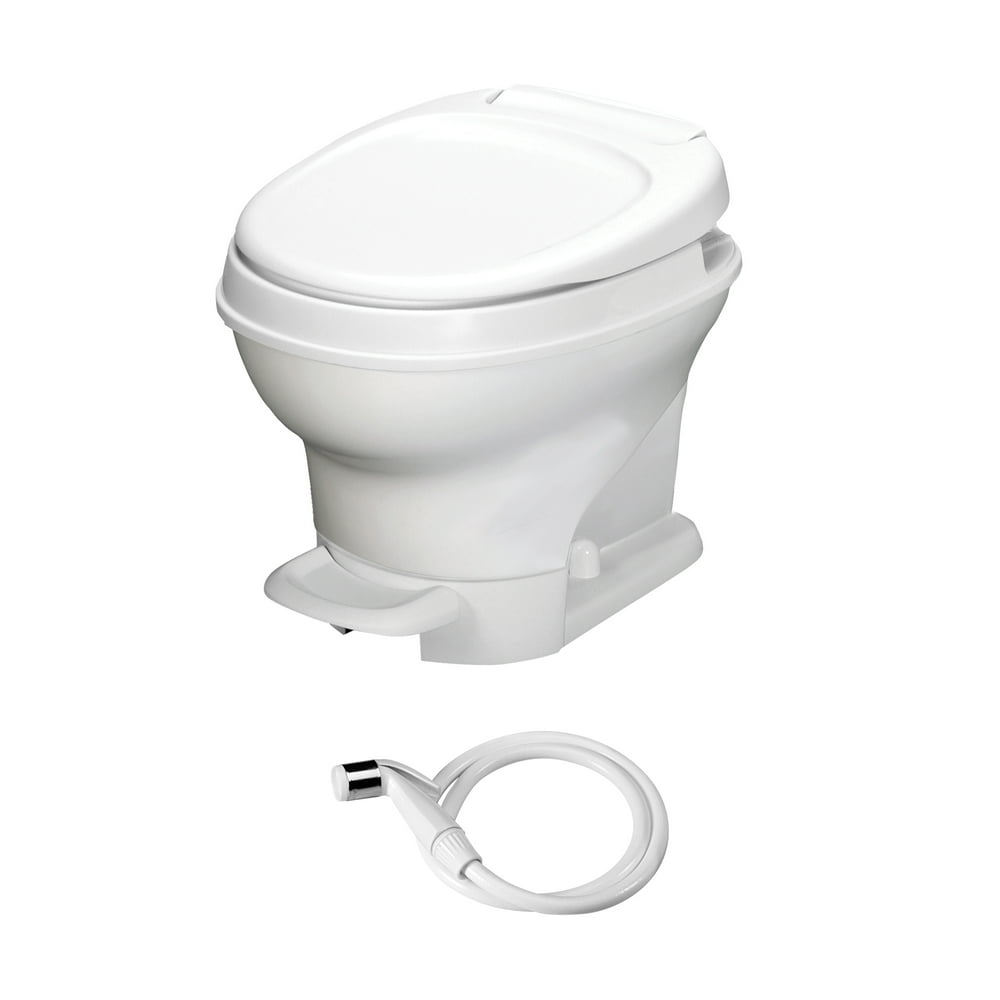 Thetford AquaMagic V RV Toilet Pedal Flush w/ Hand Sprayer, Low, White