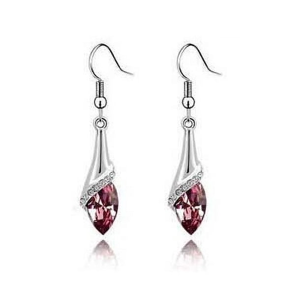 Pendientes de estilo joyería con brillantes diamantes de cristal austriaco, pendientes de pianista, regalo ideal, cómodos de llevar, buen material