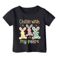 thumbnail image 4 of AWZXDE Easter Holiday Graphic Print Casual Loose Fit Short Sleeve Top For Kids And Children Black,130, 4 of 4