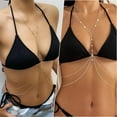 thumbnail image 5 of 1pc Alloy Rhinestone Sexy Layered Body Chains Bikini Body Chain Jewelry for Women Golden 560~900mm, 5 of 9