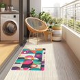 thumbnail image 4 of Yayeee Doormat for Indoor Entrance 32" x 20" Non Slippery Floor Rug, Pink Geometric, 4 of 8