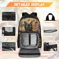 thumbnail image 3 of Bulopur Black Cat Print Kids Backpack Set 4 Pcs Floral Breathable Kids School Bag with Lunch Box, Pencil Case and Water Bottle Cover for Cat Lover Girls, 3 of 7