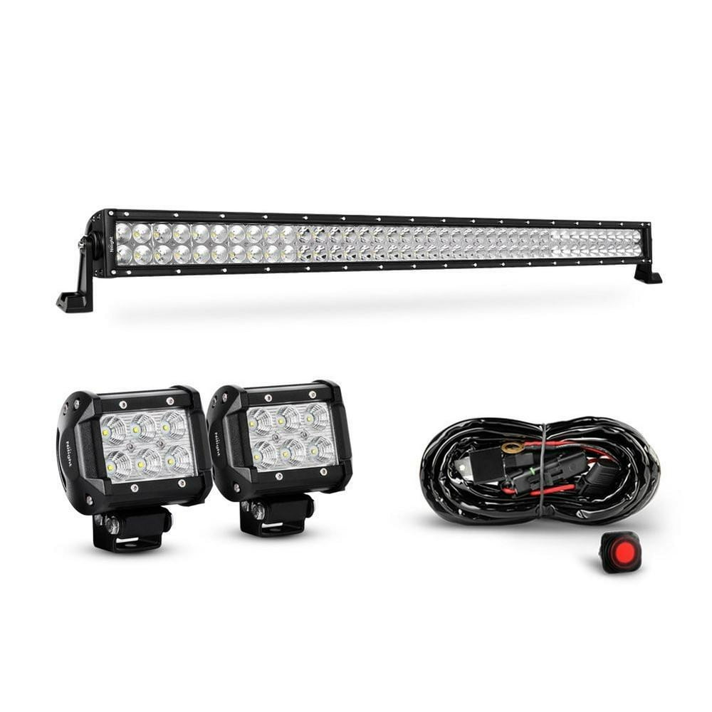 Nilight 42 Inch 240W Spot Flood Combo Led Light Bar 2PCS 4 Inch 18W