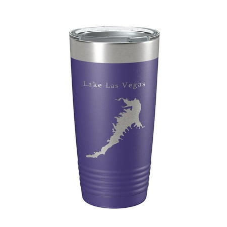 

Lake Las Vegas Map Tumbler Travel Mug Insulated Laser Engraved Coffee Cup Nevada 20 oz Purple