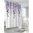 thumbnail image 3 of Shower Curtains Purple Eucalyptus Leaves Bath Curtain Watercolor Spring Plant Waterproof Bathroom Shower Curtain Set with Hooks Decoration 72 x 84 Inches, 3 of 7