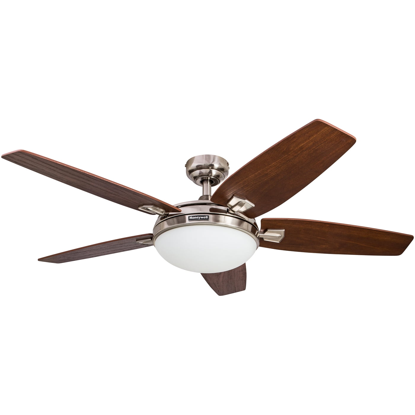 Photo 1 of 48" Honeywell Carmel Brushed Nickel Ceiling Fan with Integrated Light and Remote