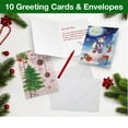 thumbnail image 2 of Global Printed Products 10 Foil and Glitter Holiday Cards with White Envelopes - Featuring Snowman and Christmas Tree Designs - GPP-0086-A, 2 of 4