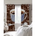 thumbnail image 4 of Coffee Kitchen Curtains Pastoral Vintage Art Cafe Short Curtains for Bathroom Blackout Window Curtain Grommet Small Window Treatment Tier Drapes for Bedroom Living Room 42"x45"x2, 4 of 9