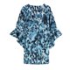 thumbnail image 2 of bar III Vestido con volantes y abertura para mujer, azul, extra pequeño, 2 of 2
