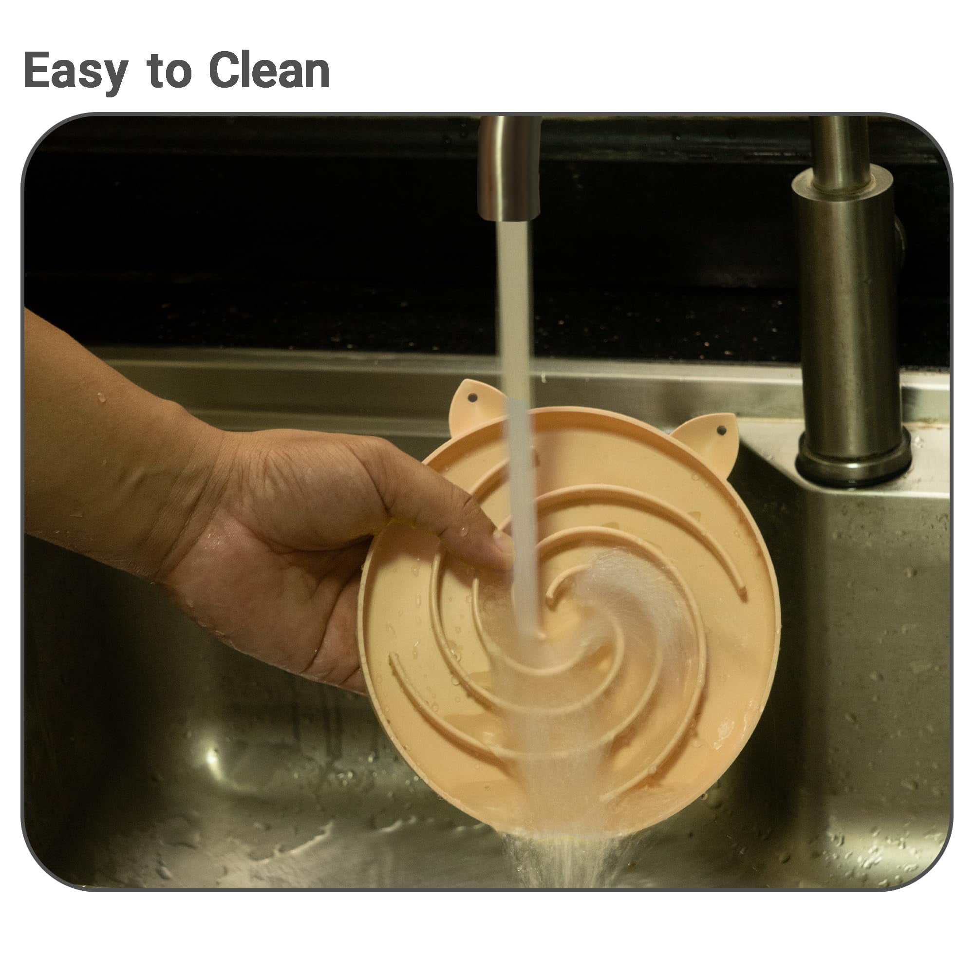 Slow Feeder Cat Bowl, Easy to Clean Silicone Bowl, Ideal for Dry and Wet Food (Green and Blue)