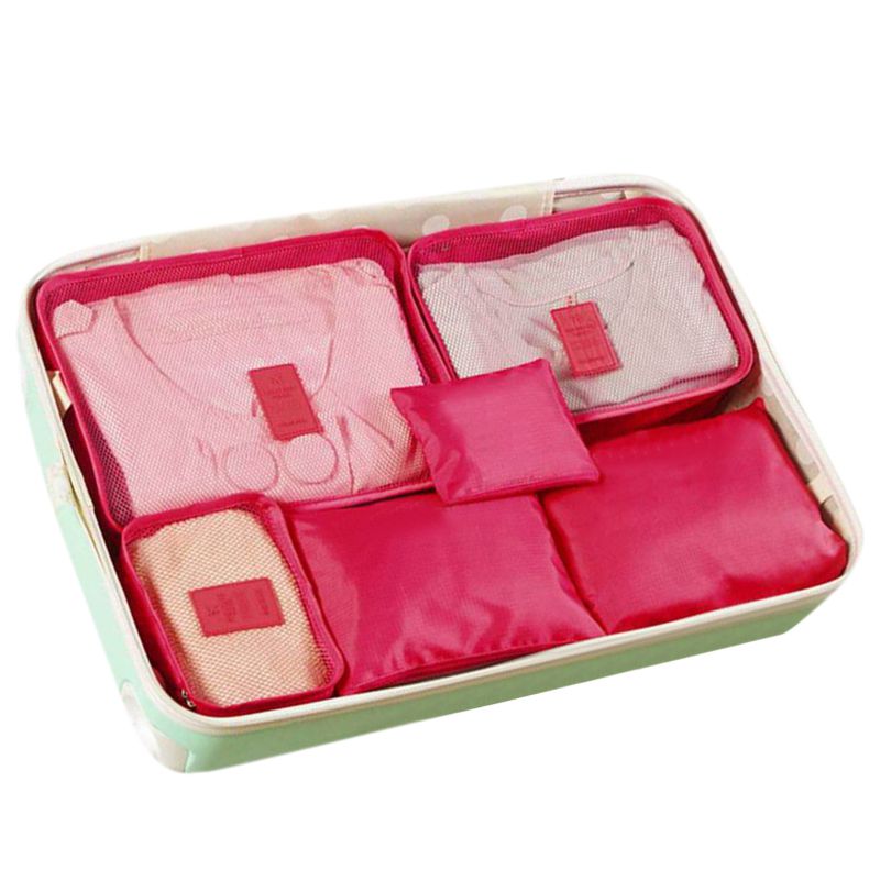 6Pcs Packing Cube Travel Storage Bags Clothes Underwear Organiser Pouch
