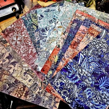 48 Sheets Textured Scrapbook Paper A5 Size Craft Scrapbooking Mixed Mesh Fabric Special Paper for DIY Scrapbooking Planner Bullet Junk Journals Supplies