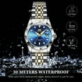 thumbnail image 4 of OPK Watches for Women Stainless Steel Fashion Dress Luxury Big Large Face Waterproof Quartz Analog Female Watches with Date Ladies Watch Reloj para Mujer (Gold/Blue/Black Dial), 4 of 11