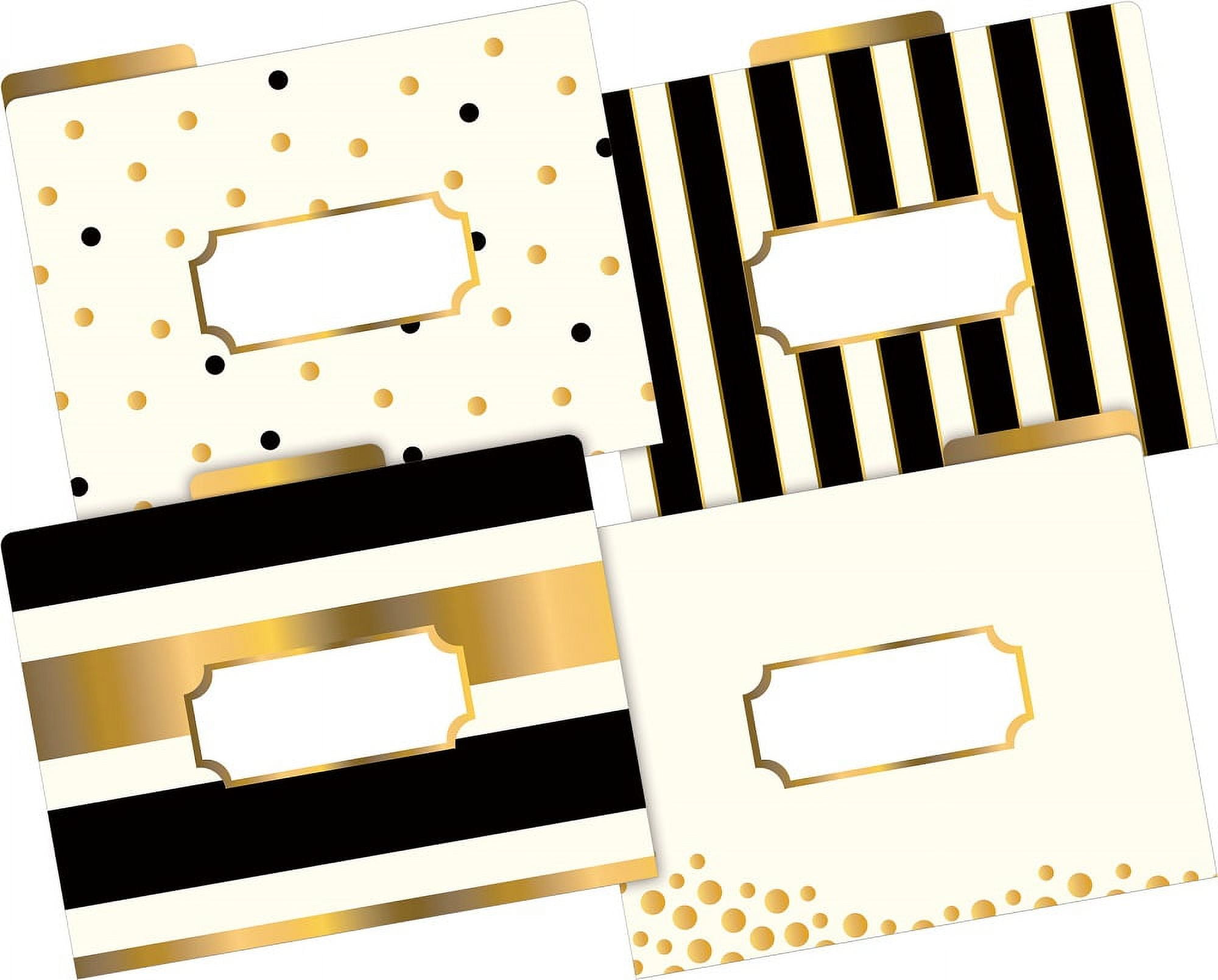 Barker Creek 12 File Folders 30 Peel & Stick Pockets Set - Gold (BC3540)