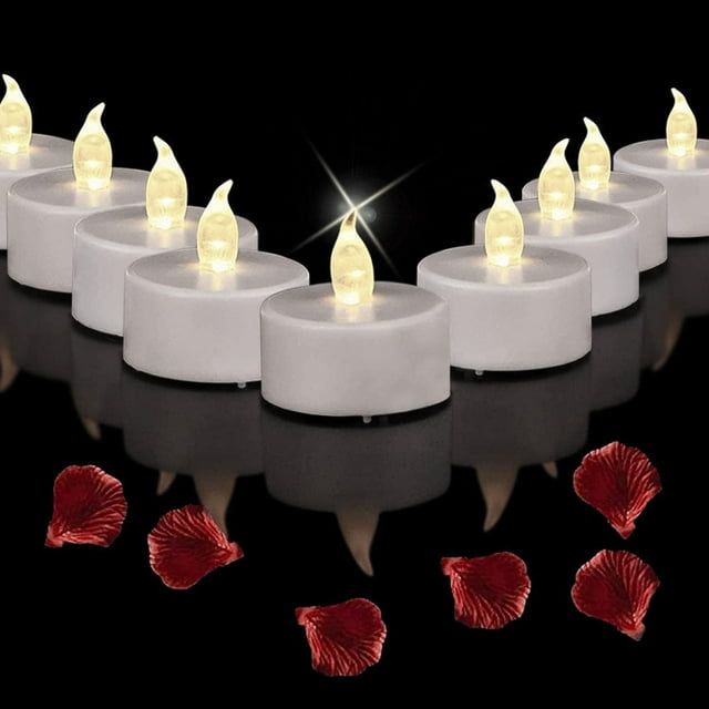 Velas de té LED Mookray, 50 unidades, parpadeantes, que funcionan con pilas