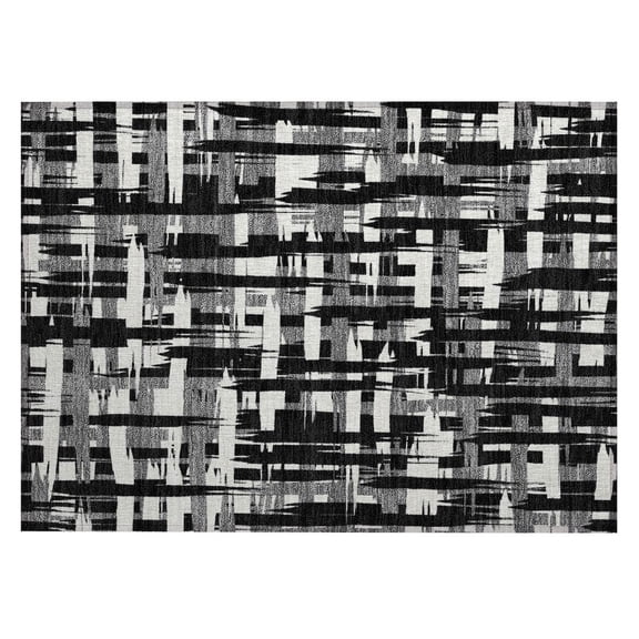 Dalyn Rugs Machine Washable Indoor/Outdoor Chantille Black 1'8" x 2'6" Rug