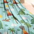 thumbnail image 3 of LightBlue Dinosaurs Volcanoes Pattern Blanket,Comfortable Soft Lamb Wool Throw Blanket,All Season,Warm Lightweight Blankets for Sofa Bed Couch Living Room Chair,30"x40", 3 of 4