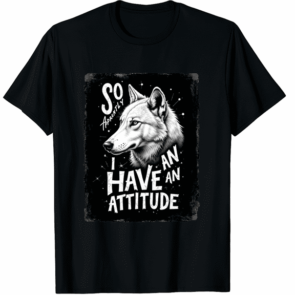 Apparently I Have An Attitude - Wolf Lover Wildlife Animal T-Shirt for Men Women