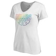 thumbnail image 2 of Women's White Dallas Mavericks Team Pride Wordmark V-Neck T-Shirt, 2 of 3
