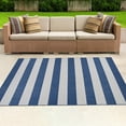 thumbnail image 6 of Couristan Afuera Yacht Club 5'3" x 7'6" Midnight Blue and Ivory Stripe Outdoor Rectangle Rug, 6 of 10