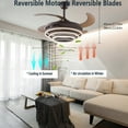 thumbnail image 6 of 42" Retractable Ceiling Fan Light LED 3 Color 6 Speed Chandelier Lamp +Remote, 6 of 18