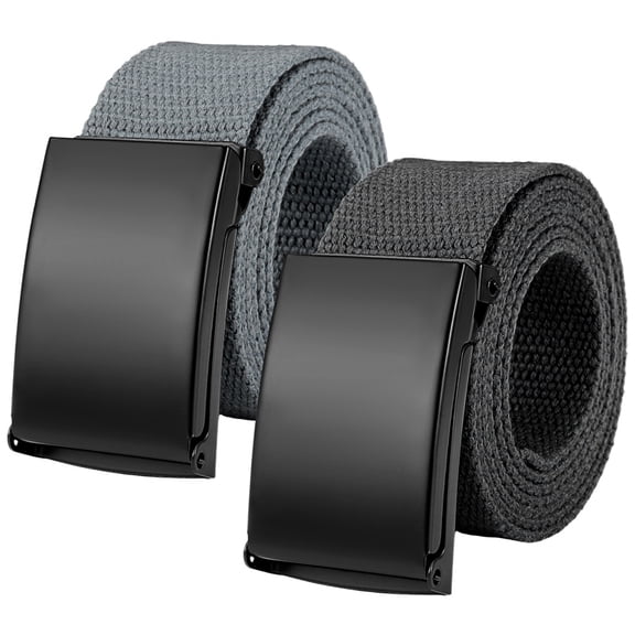 Bocaoying 2 Pack Belts for Men, Work Belts for Men, Men's Ratchet Web Belt, Mens Nylon Automatic Buckle Belt, Adjustable Canvas Fabric Nylon Golf Belt Fits Anywhere