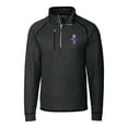 thumbnail image 2 of Men's Cutter & Buck Heather Charcoal Kansas State Wildcats Big & Tall Mainsail Sweater-Knit Half-Zip Jacket, 2 of 3