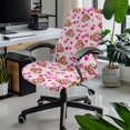 thumbnail image 2 of SCRAWLGOD Sloth Bow Love Pink Comfortable Office Chair Covers Stretch Breathable Gaming Chair Covers Easy to Remove Universal Boss Chair Slipcovers for Valentine's Day, S, 2 of 7