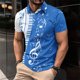 thumbnail image 2 of Camisas de Manga Larga para Hombres Impresos Girar Hacia Abajo Botones de Cuello Lateral Dividido, Casual Blusa de Manga Corta, 2 of 5