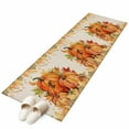 thumbnail image 2 of 2x6 Kitchen Runner Rug, Fall Thanksgiving Non-Skid Rubber Backing Large Rectangle Rugs - Living Room Bedroom Home Office, Rustic Orange Pumpkin Harvest Maple Leaf Indoor Floor Carpets Washable Rug, 2 of 9