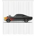 thumbnail image 3 of Ambesonne Cars Shower Curtain, Retro Supercharger Vehicle, 69"Wx70"L, Charcoal Grey Orange, 3 of 3