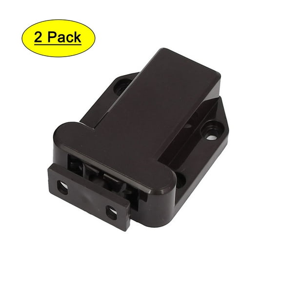 Unique Bargains Furniture Cupboard Door Push Open Touch Release Catch Latch Black 2Pcs