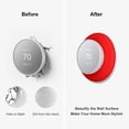 thumbnail image 5 of Cubierta de placa de pared compatible con termostato, kit de ajuste de soporte de montaje de silicona resistente a huellas dactilares para termostato Nest, diseño complementario, placa posterior de fácil instalación para el hogar (rojo) ER, 5 of 5