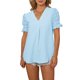 thumbnail image 1 of Sunloudy, camisas de gasa salvaje a la moda para mujer, blusas sueltas informales de verano de manga corta con lunares suizos de Color sólido Sunloudy  S M L XL XXL, 1 of 9