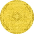 thumbnail image 1 of Ahgly Company Indoor Round Abstract Yellow Modern Area Rugs, 5' Round, 1 of 4