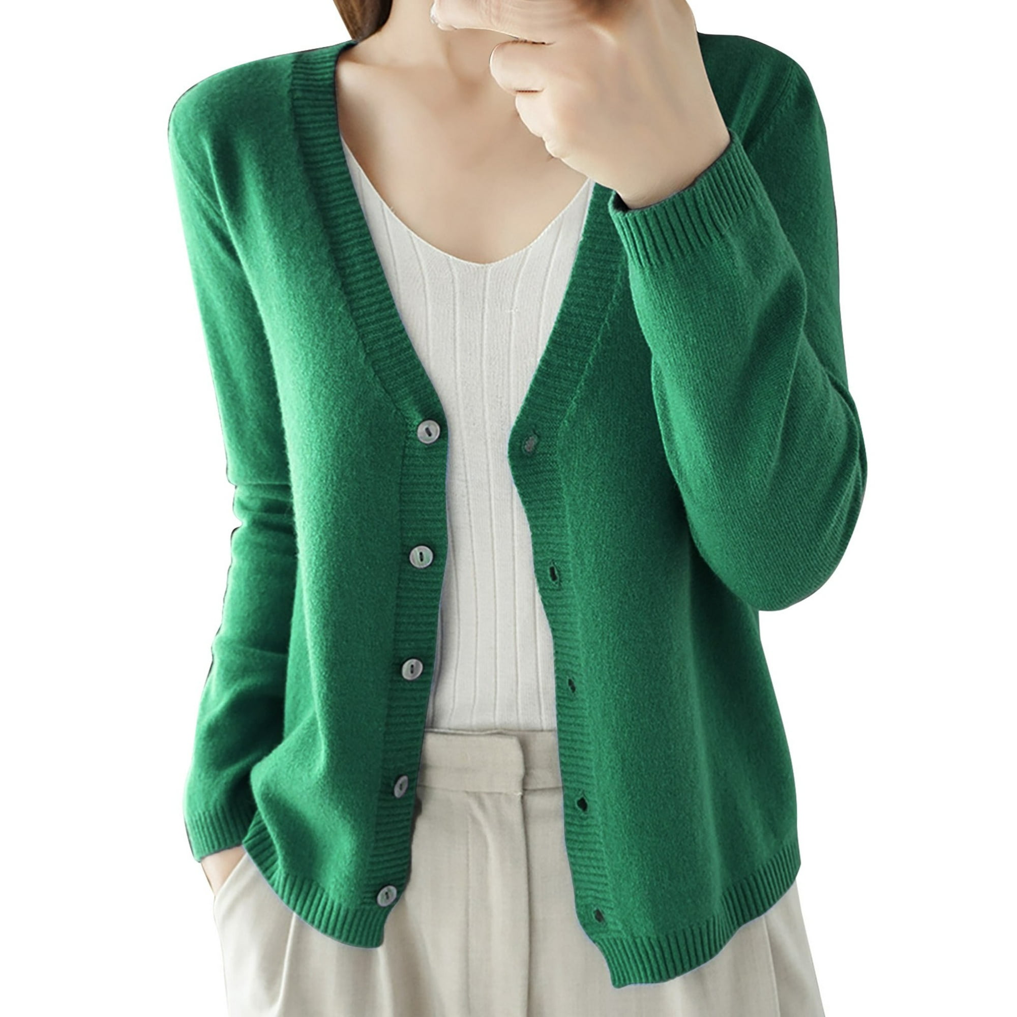 Cardigan Léger En Laine Vert D'eau – Femme, Col Cascade, Taille Unique (grande Taille) – Made In Italy