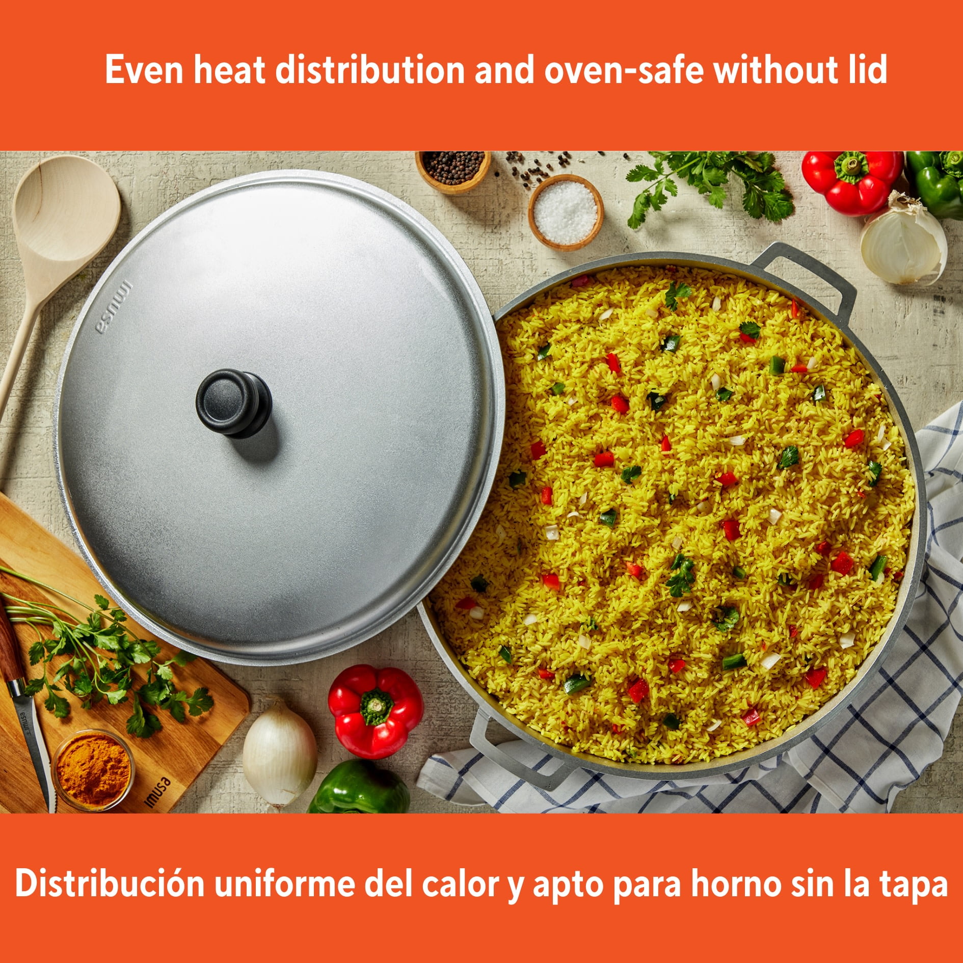 (2 pack) IMUSA 27qt Cast Aluminum Caldero - 50cm